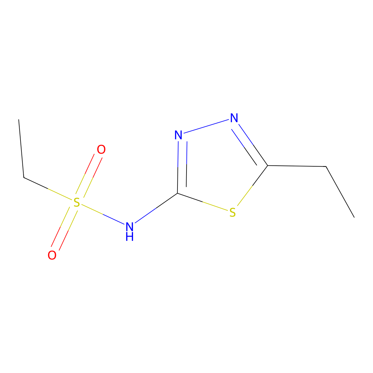 N-(5-ethyl-1,3,4-thiadiazol-2-yl)ethanesulfonamide molecular structure, CAS 666818-30-0