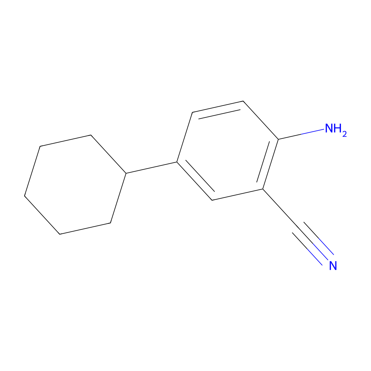 2-Amino-5-cyclohexylbenzonitrile molecular structure, CAS 66682-66-4