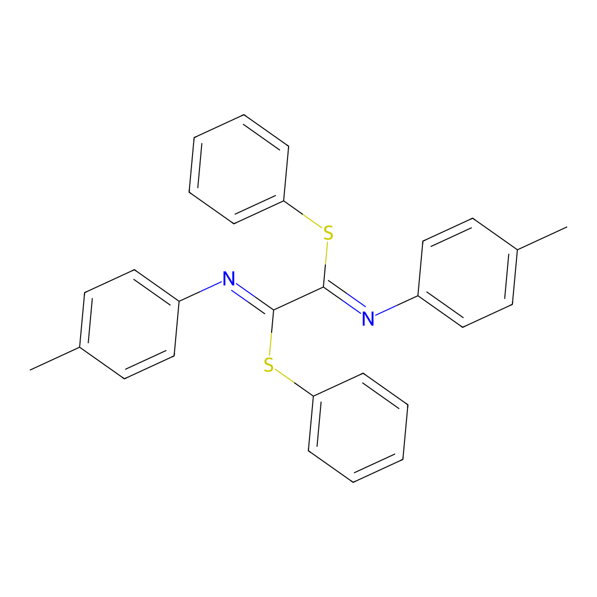 diphenyl N~1~,N~2~-bis(4-methylphenyl)ethanediimidothioate molecular structure, CAS 666820-90-2