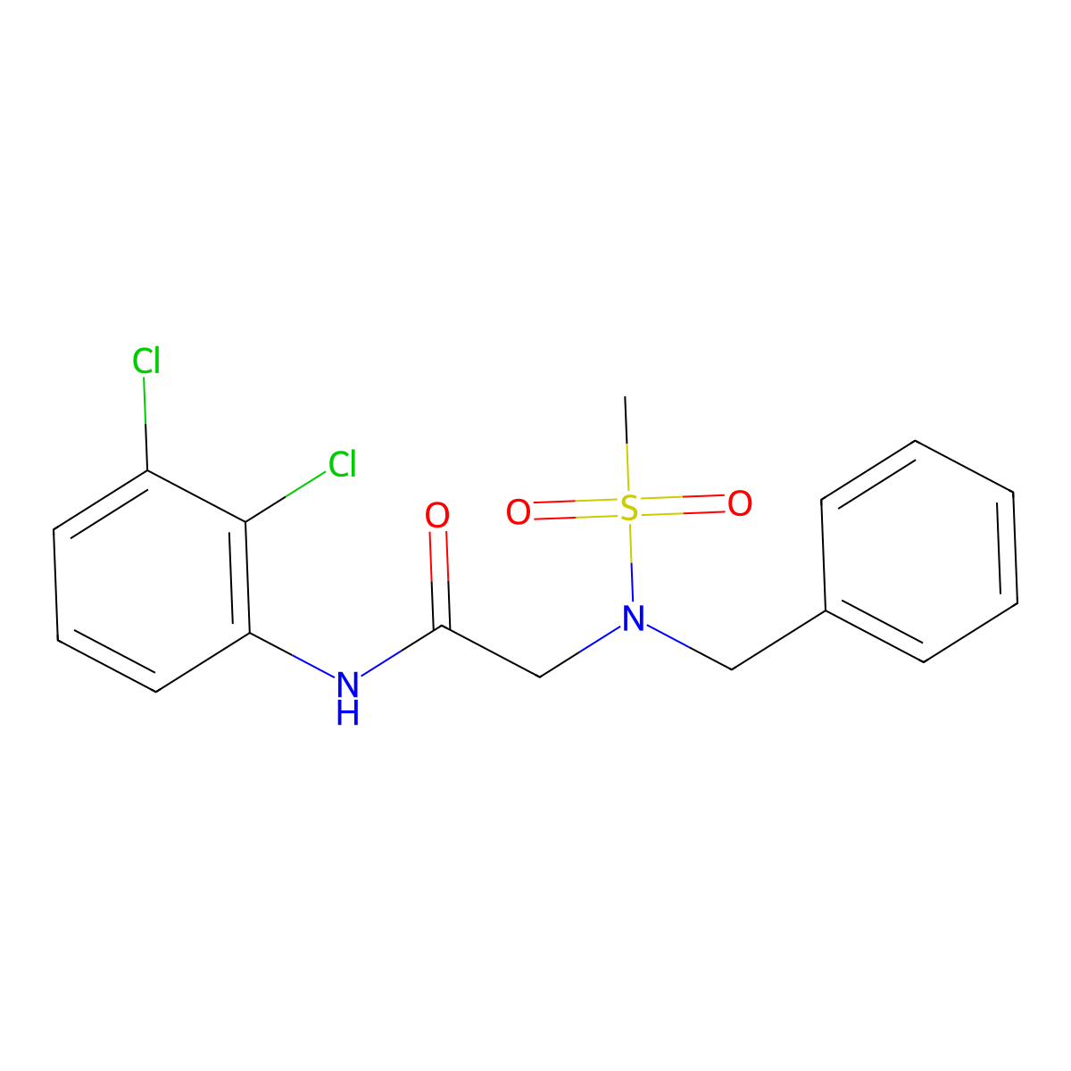 2-[benzyl(methylsulfonyl)amino]-N-(2,3-dichlorophenyl)acetamide molecular structure, CAS 666821-55-2
