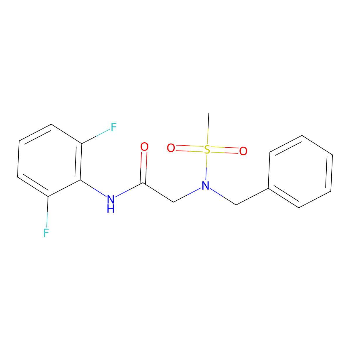 2-[benzyl(methylsulfonyl)amino]-N-(2,6-difluorophenyl)acetamide molecular structure, CAS 666821-57-4