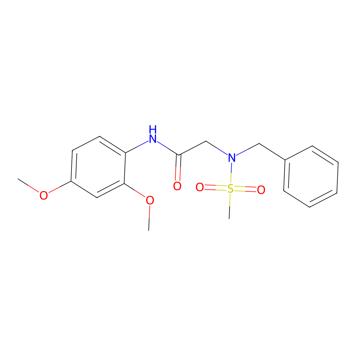 2-[benzyl(methylsulfonyl)amino]-N-(2,4-dimethoxyphenyl)acetamide molecular structure, CAS 666821-58-5