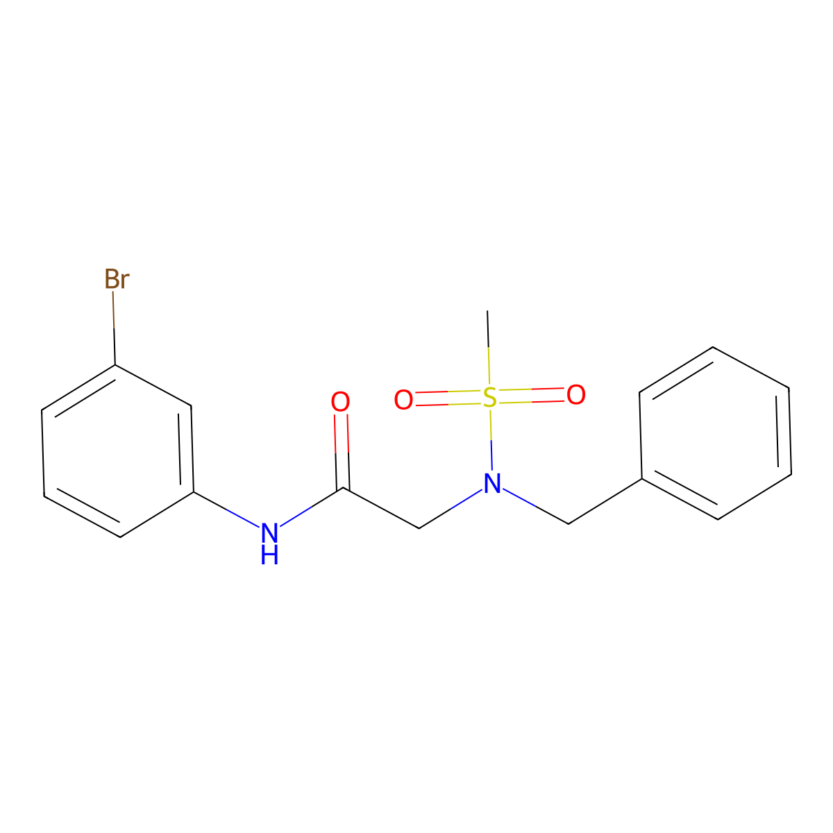 2-[benzyl(methylsulfonyl)amino]-N-(3-bromophenyl)acetamide molecular structure, CAS 666821-61-0