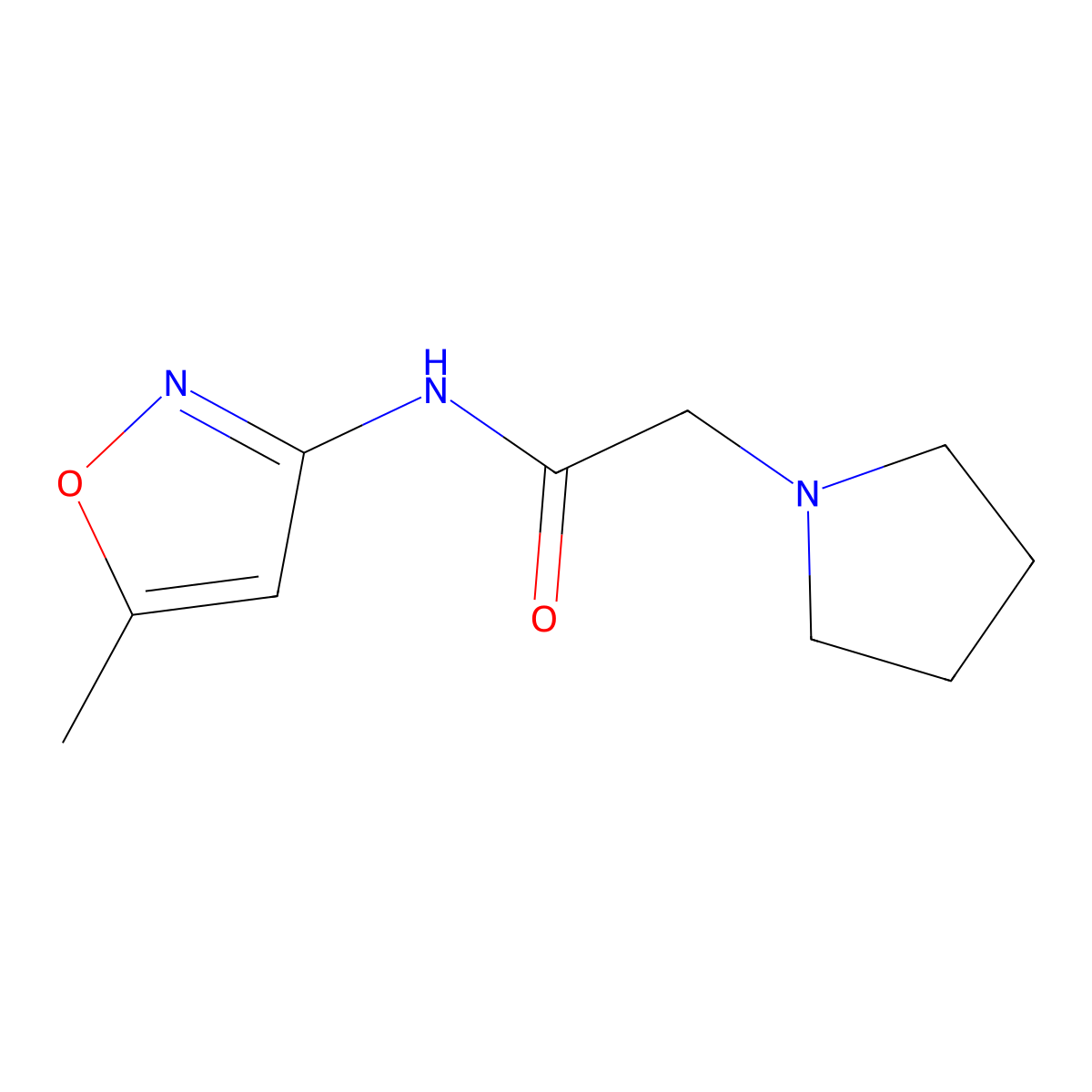 N-(5-Methylisoxazol-3-yl)-2-(pyrrolidin-1-yl)acetamide molecular structure, CAS 666821-88-1