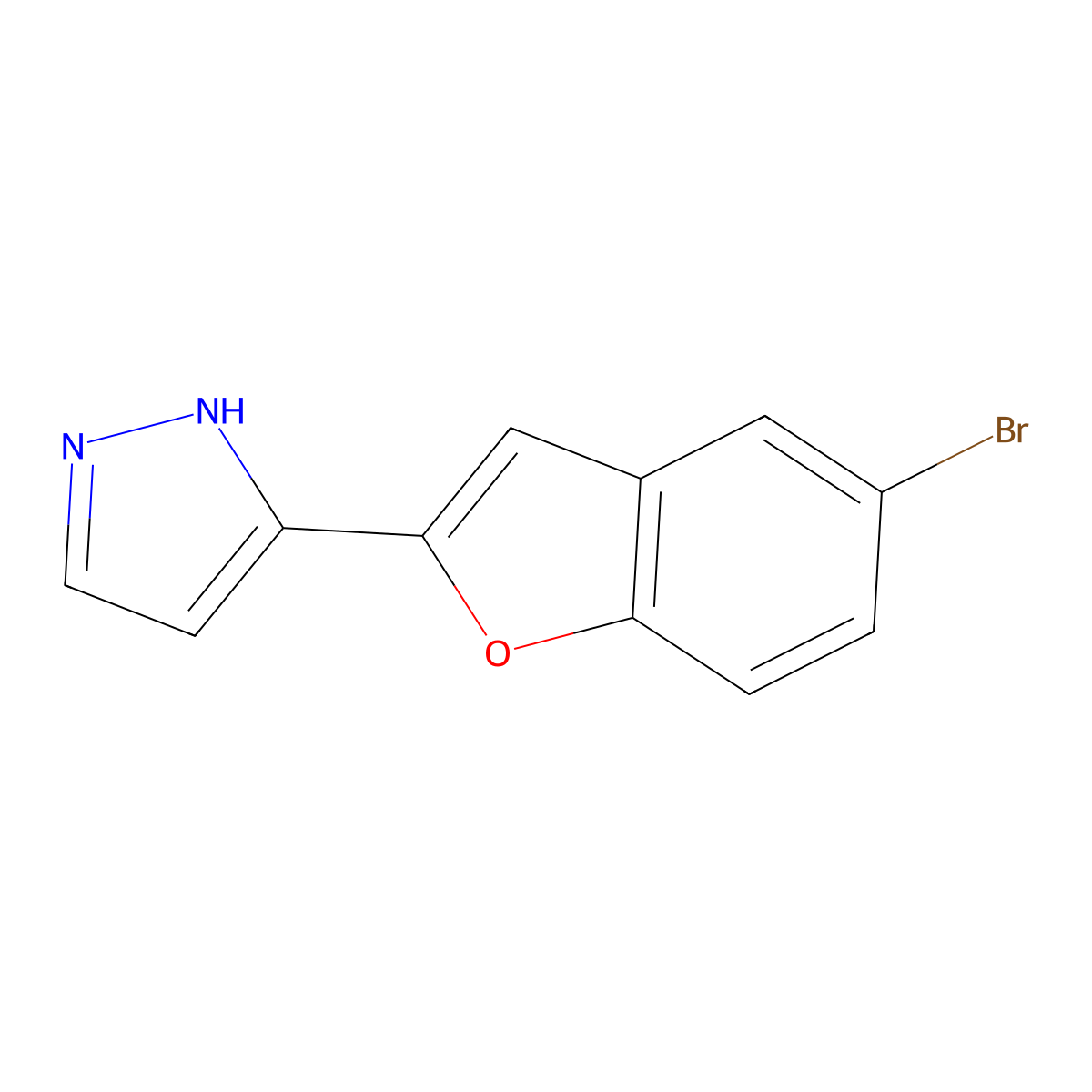 3-(5-Bromo-1-benzofuran-2-yl)-1H-pyrazole molecular structure, CAS 666822-10-2