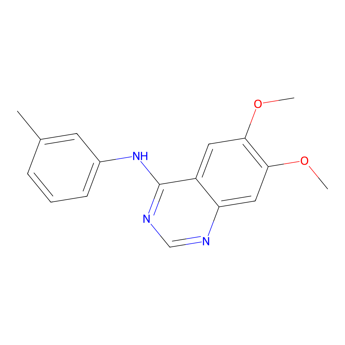 6,7-dimethoxy-N-(3-methylphenyl)quinazolin-4-amine molecular structure, CAS 666839-07-2