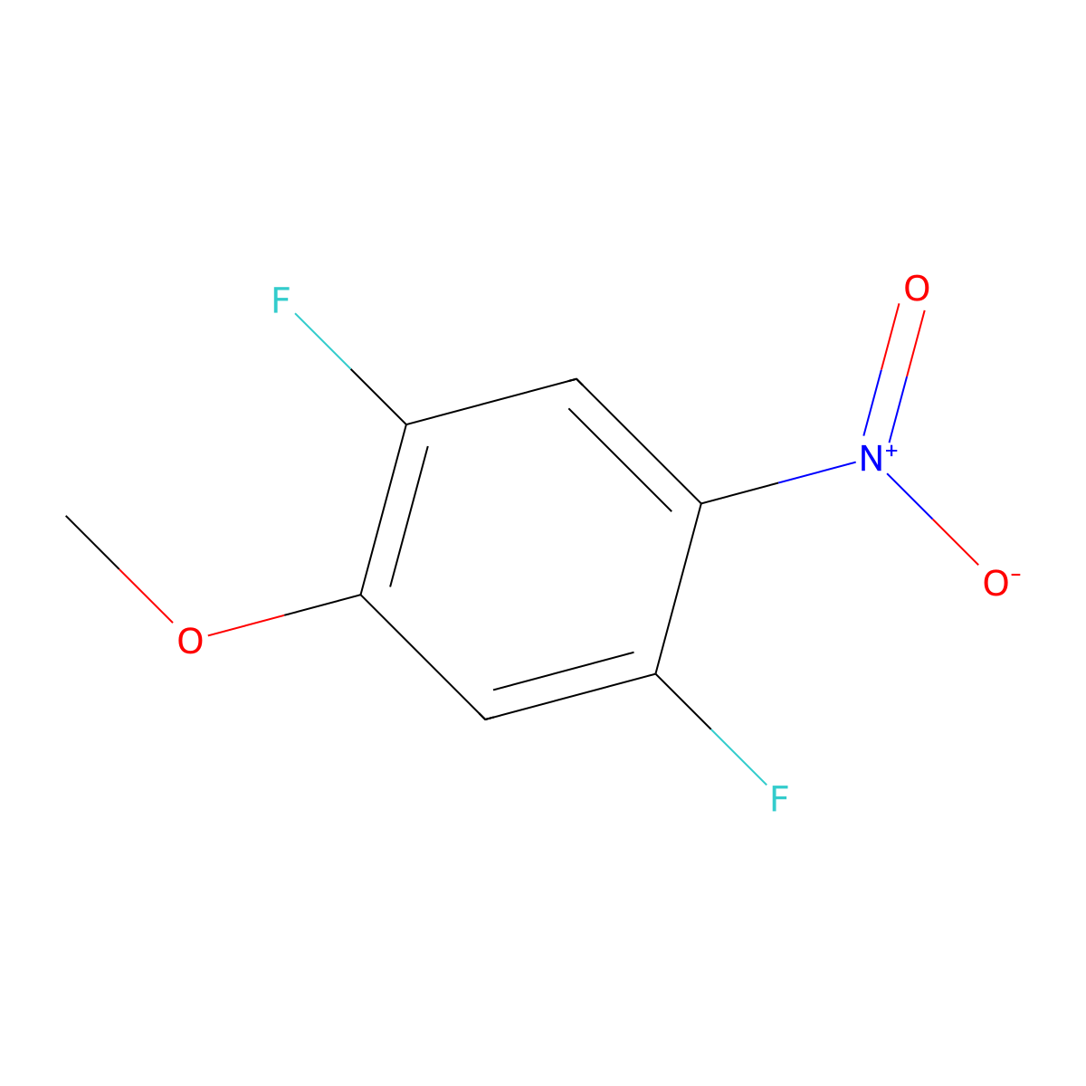 1,4-Difluoro-2-methoxy-5-nitrobenzene molecular structure, CAS 66684-63-7