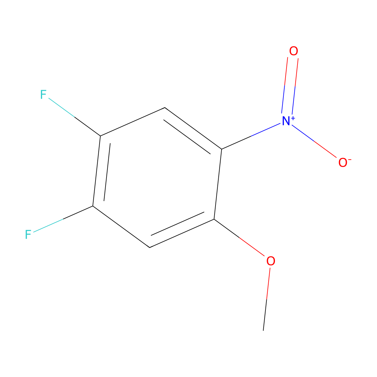 1,2-Difluoro-4-methoxy-5-nitrobenzene molecular structure, CAS 66684-64-8