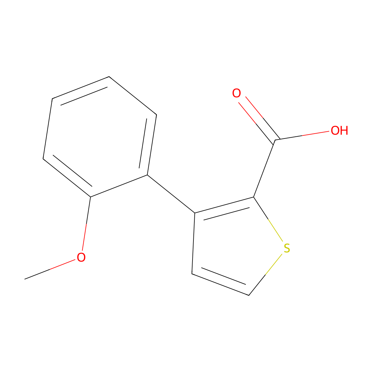 3-(2-Methoxyphenyl)thiophene-2-carboxylic acid molecular structure, CAS 666841-74-3