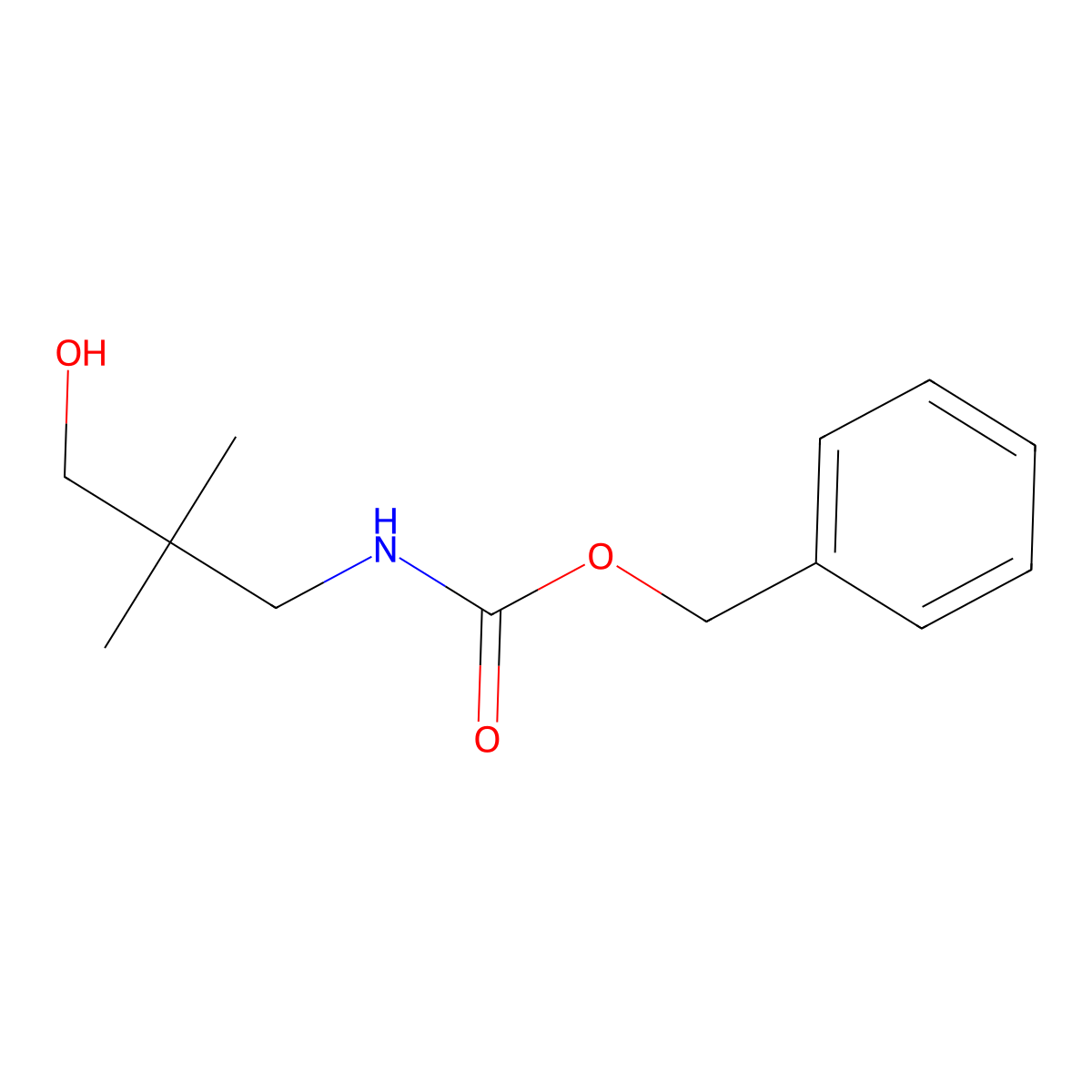 Benzyl (3-hydroxy-2,2-dimethylpropyl)carbamate molecular structure, CAS 666844-60-6