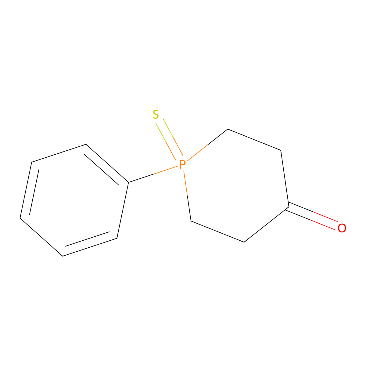 1-Phenyl-1-thioxo-phosphinan-4-one molecular structure, CAS 66685-93-6