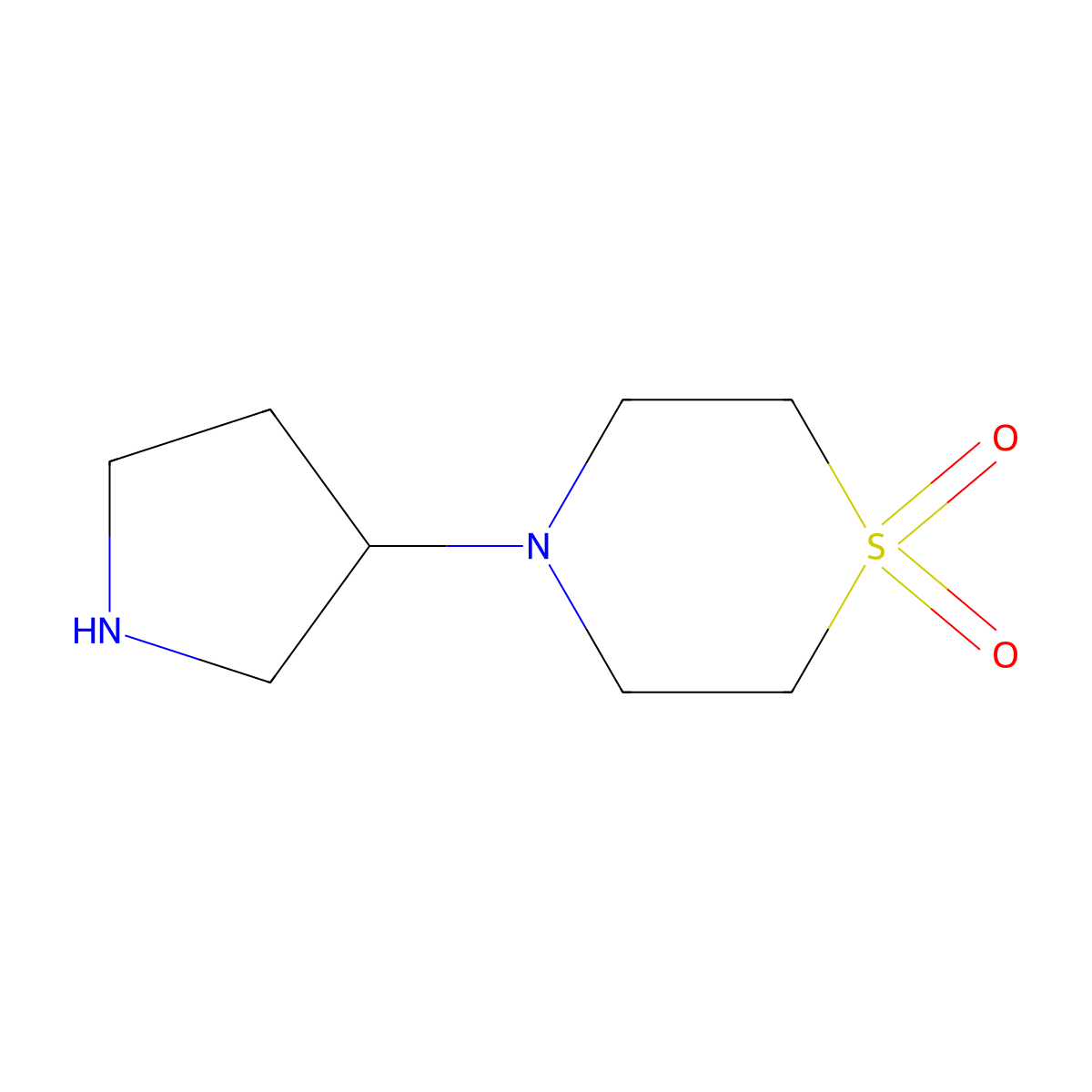 4-(Pyrrolidin-3-yl)thiomorpholine 1,1-dioxide molecular structure, CAS 666852-85-3