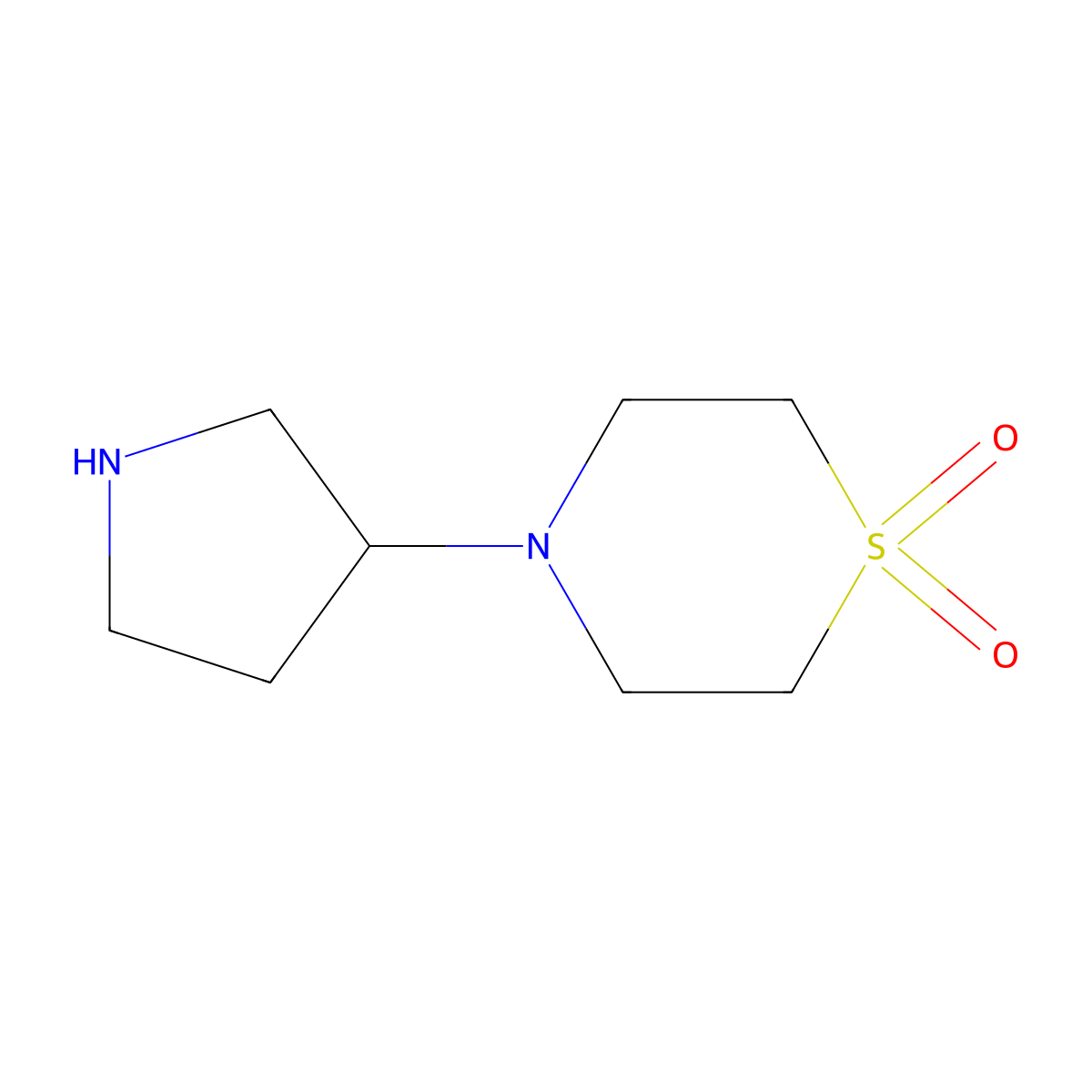 4-(Pyrrolidin-3-yl)thiomorpholine 1,1-dioxide molecular structure, CAS 666852-85-3