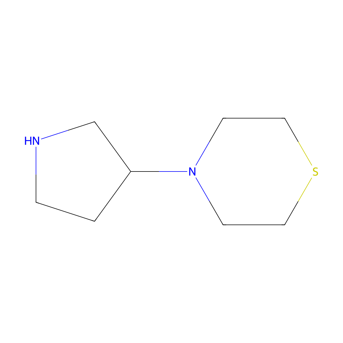 4-(Pyrrolidin-3-yl)thiomorpholine molecular structure, CAS 666852-87-5
