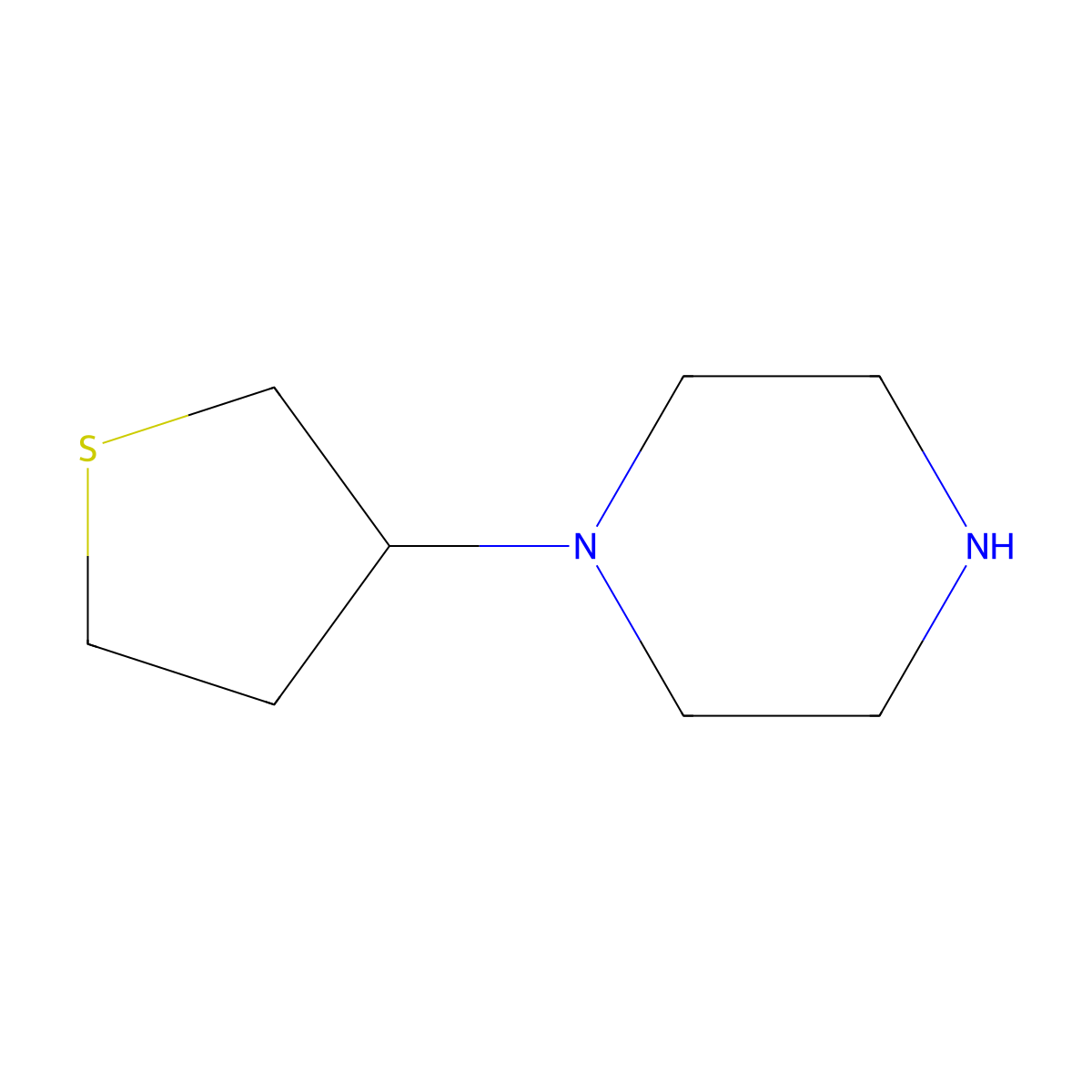 1-(Thiolan-3-yl)piperazine molecular structure, CAS 666853-12-9
