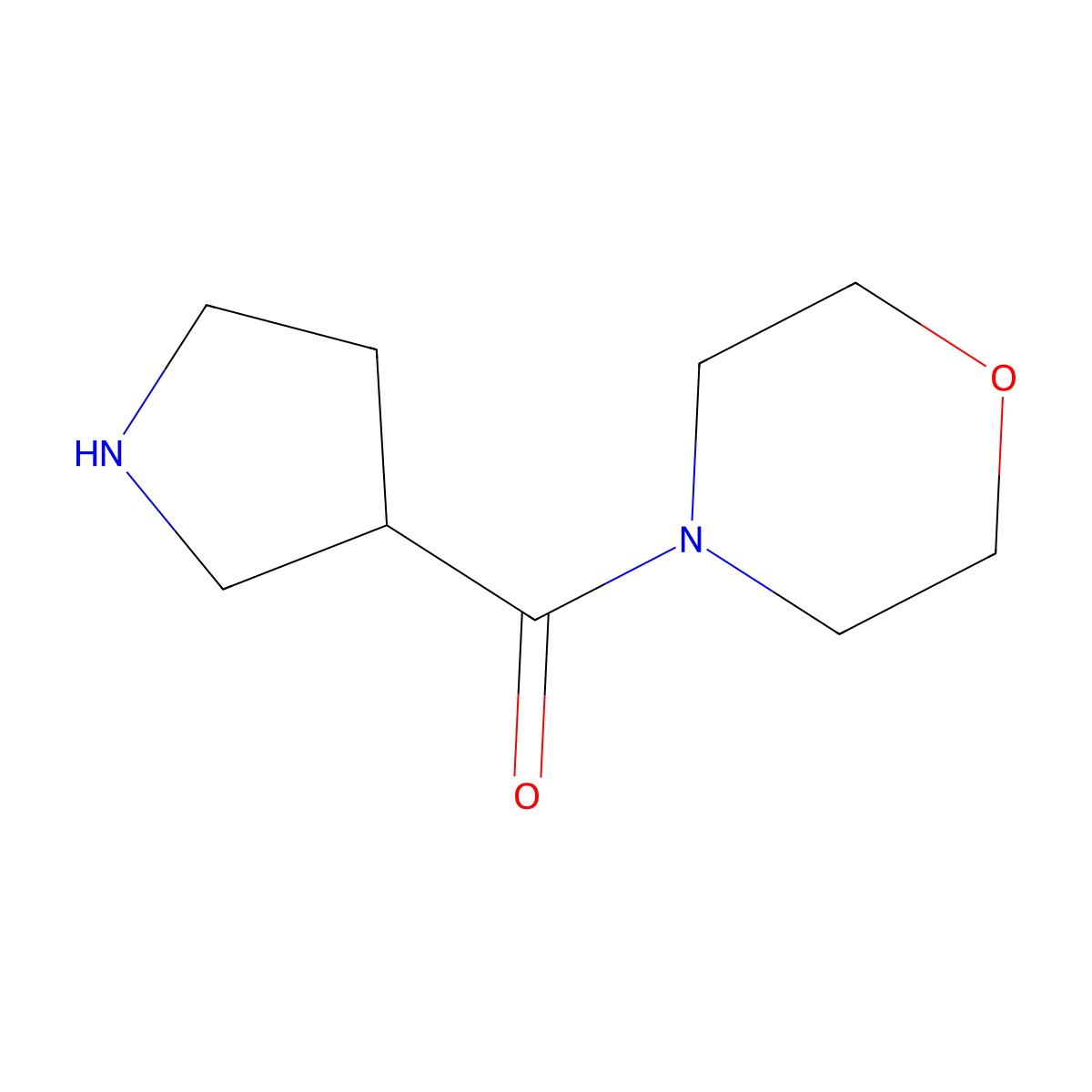 4-(Pyrrolidine-3-carbonyl)morpholine molecular structure, CAS 666853-74-3