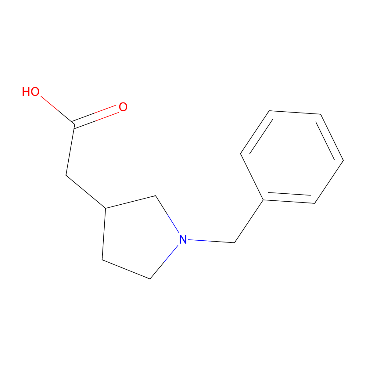 2-(1-Benzyl-3-pyrrolidinyl)acetic acid molecular structure, CAS 666853-92-5