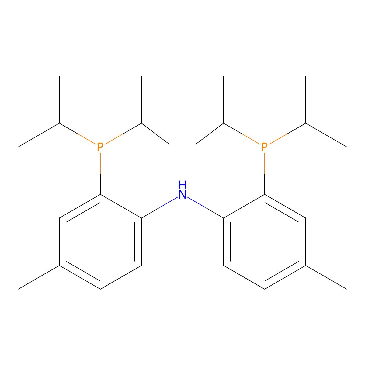 Bis[2-(di-i-propylphosphino)-4-methylphenyl]amine molecular structure, CAS 666856-94-6