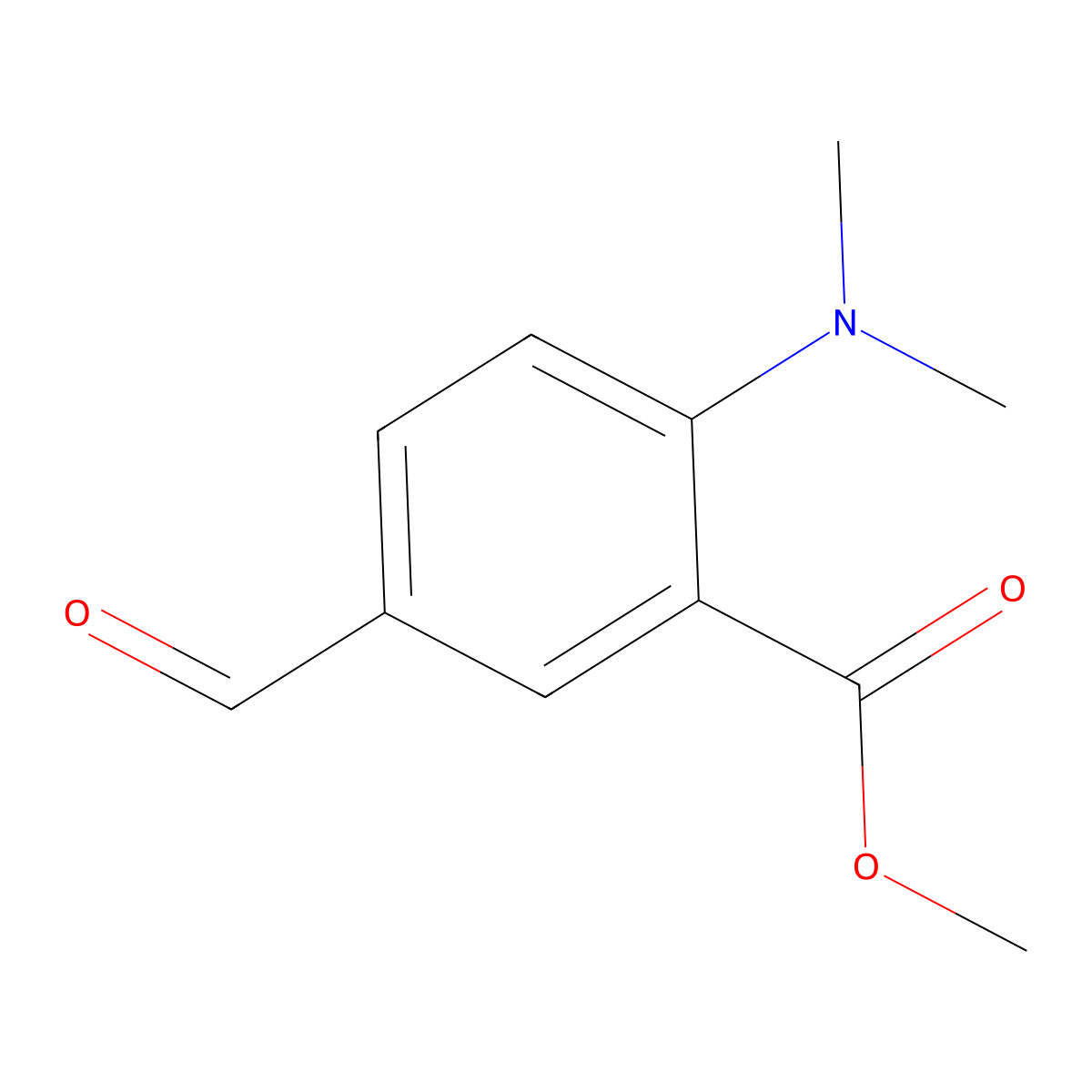 Methyl 2-(dimethylamino)-5-formylbenzoate molecular structure, CAS 666857-71-2