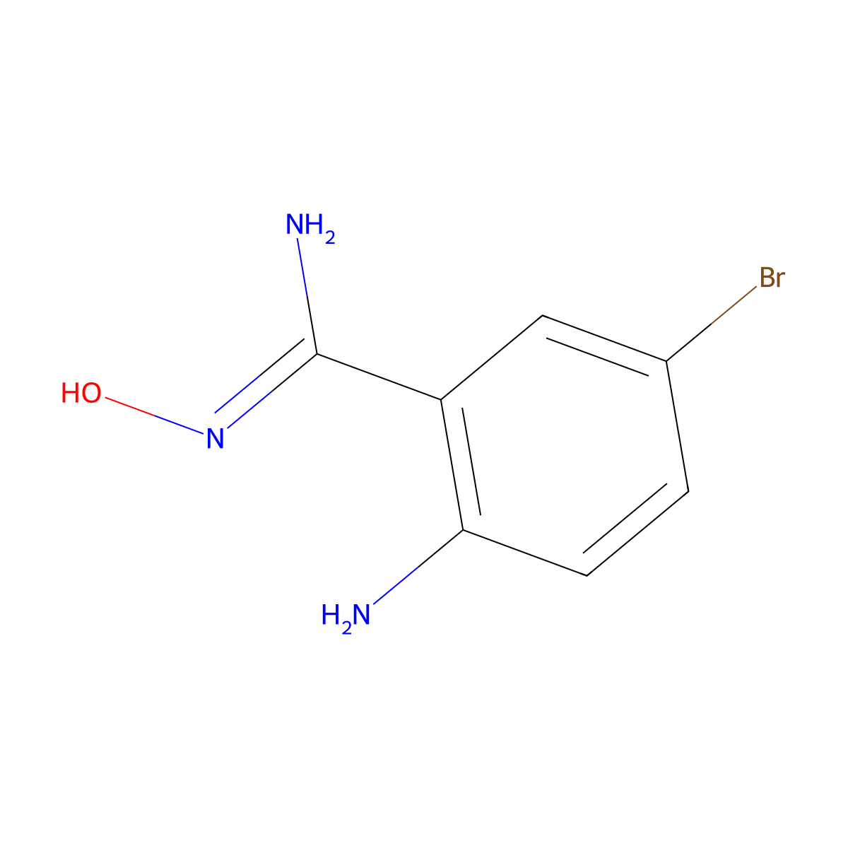 2-Amino-5-bromo-N'-hydroxybenzene-1-carboximidamide molecular structure, CAS 666859-54-7
