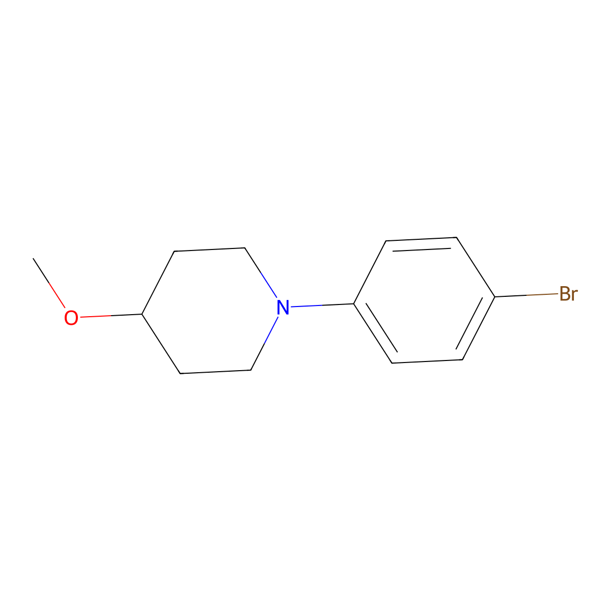 1-(4-Bromophenyl)-4-methoxypiperidine molecular structure, CAS 666861-48-9