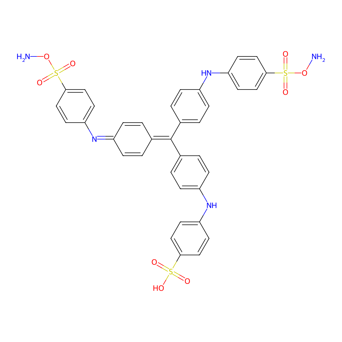 4-[4-[[4-(4-Aminooxysulfonylanilino)phenyl]-[4-(4-aminooxysulfonylphenyl)iminocyclohexa-2,5-dien-1-ylidene]methyl]anilino]benzenesulfonic acid molecular structure, CAS 66687-07-8