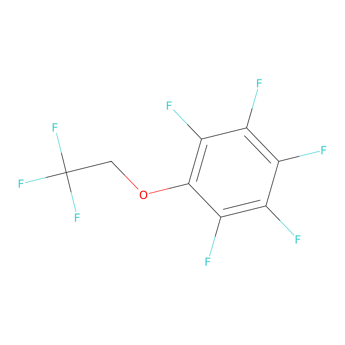 1,2,3,4,5-Pentafluoro-6-(2,2,2-trifluoroethoxy)benzene molecular structure, CAS 6669-03-0