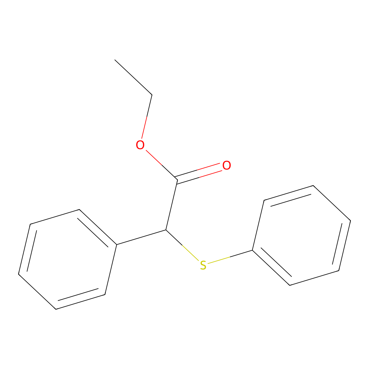 Ethyl phenyl(phenylsulfanyl)acetate molecular structure, CAS 66693-10-5