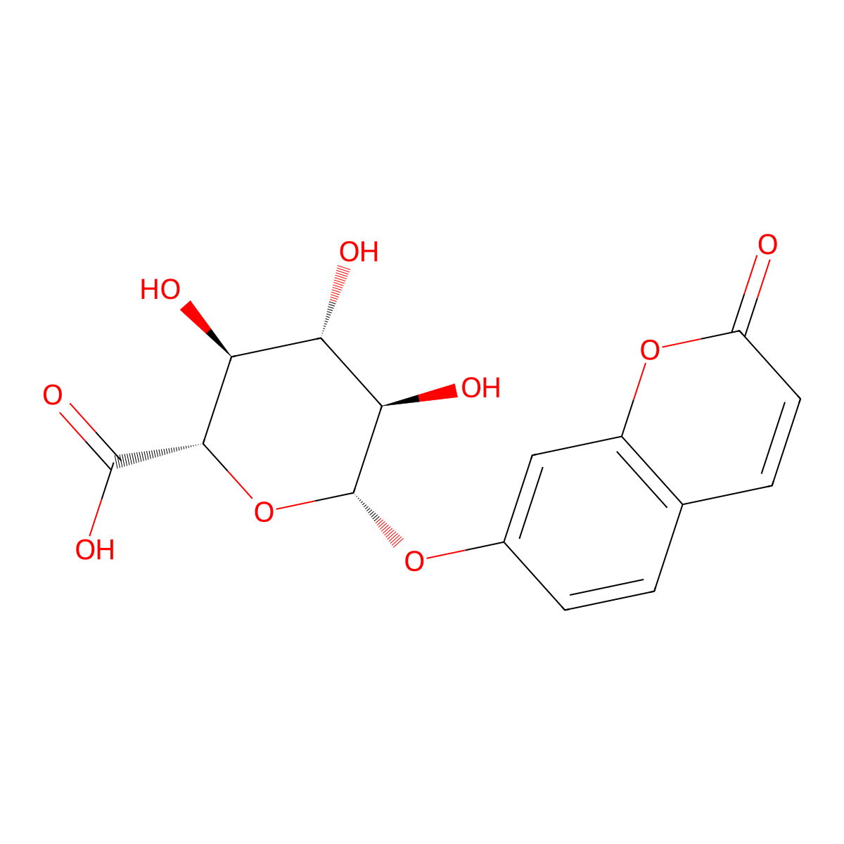 7-Hydroxycoumarin glucuronide molecular structure, CAS 66695-14-5