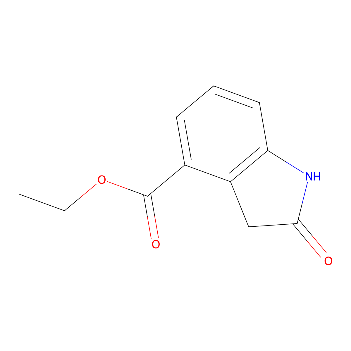 Ethyl 2-oxoindoline-4-carboxylate molecular structure, CAS 66695-86-1