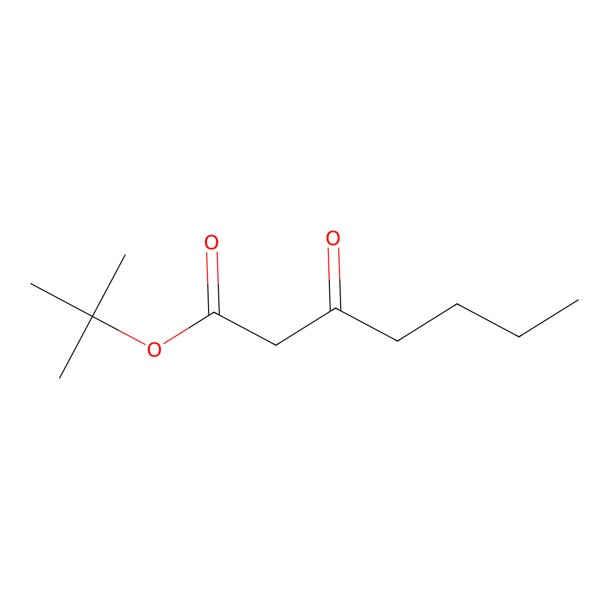Heptanoic acid, 3-oxo-, 1,1-dimethylethyl ester molecular structure, CAS 66696-98-8