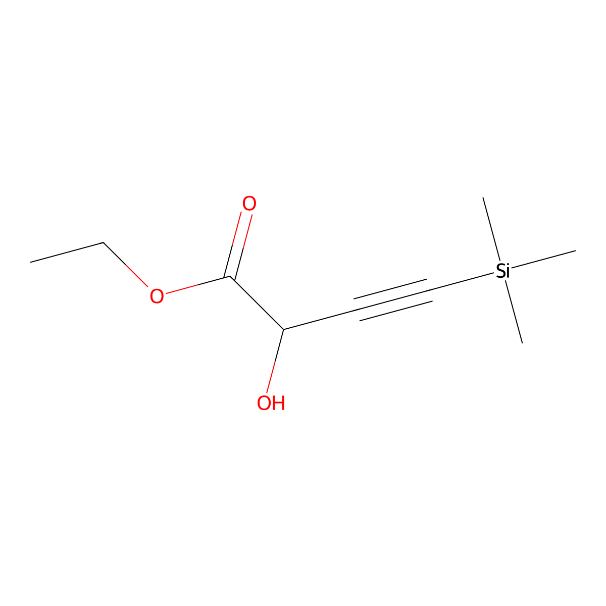 Ethyl 2-Hydroxy-4-(trimethylsilyl)-3-butynoate molecular structure, CAS 66697-09-4