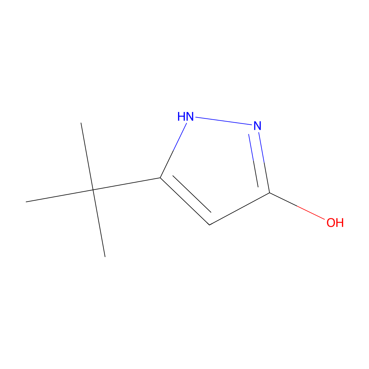 3-tert-butyl-1H-pyrazol-5-ol molecular structure, CAS 66699-90-9