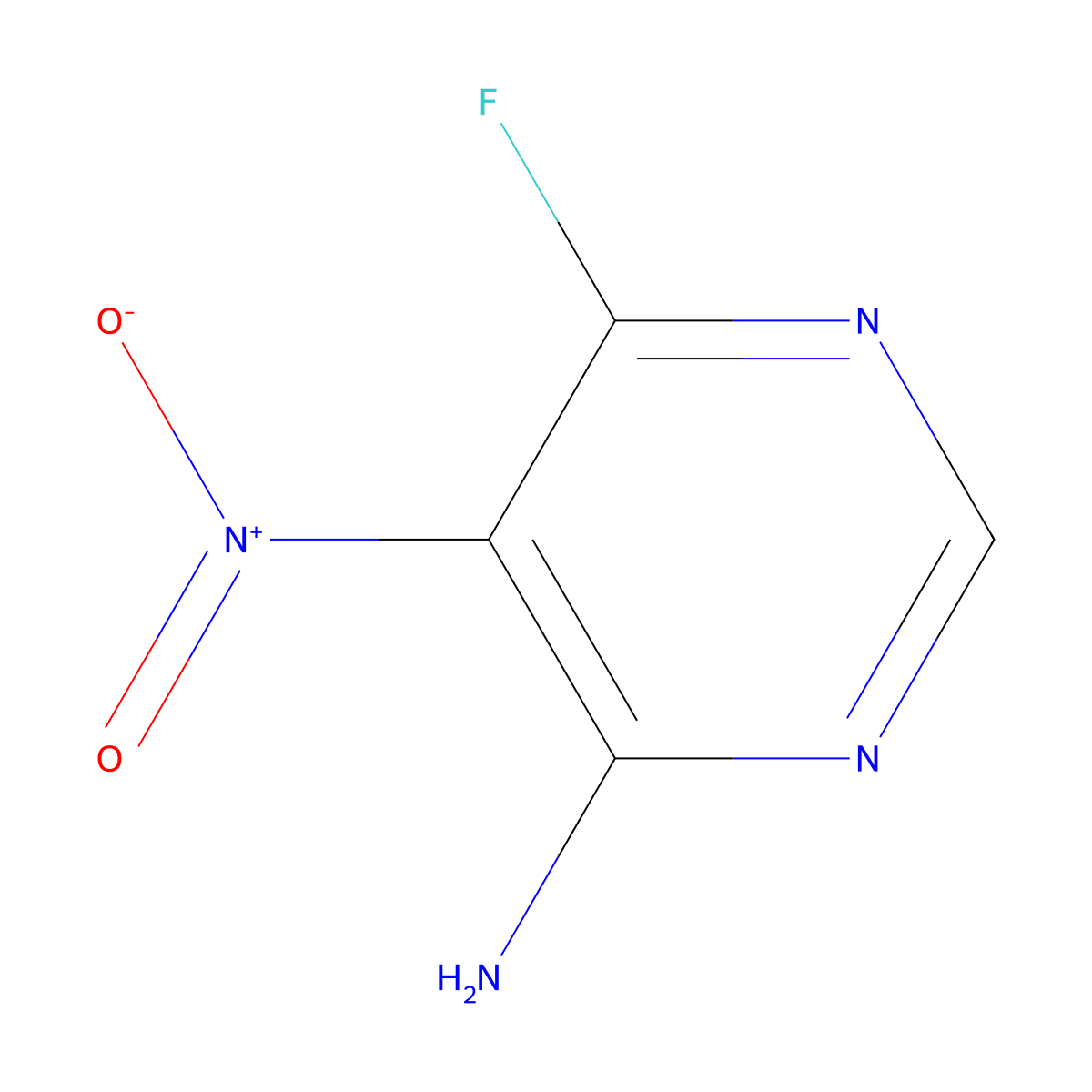 6-Fluoro-5-nitropyrimidin-4-amine molecular structure, CAS 667-89-0