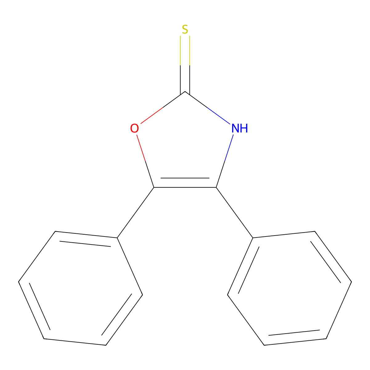 4,5-Diphenyl-4-oxazoline-2-thione molecular structure, CAS 6670-13-9