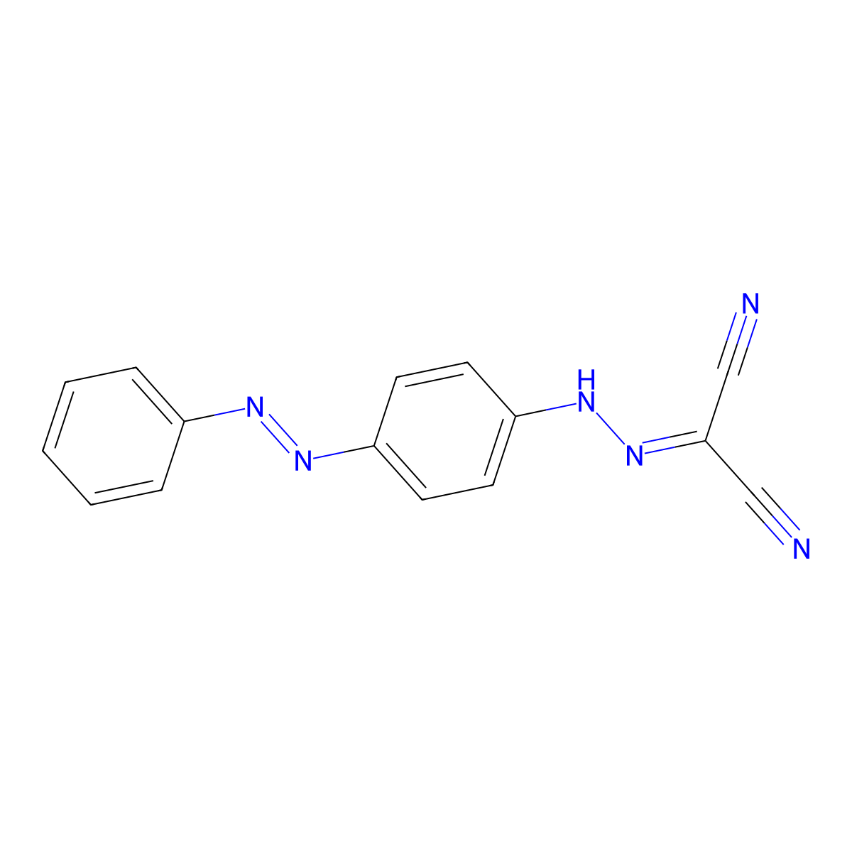 Propanedinitrile, [[4-(phenylazo)phenyl]hydrazono]- molecular structure, CAS 66706-98-7