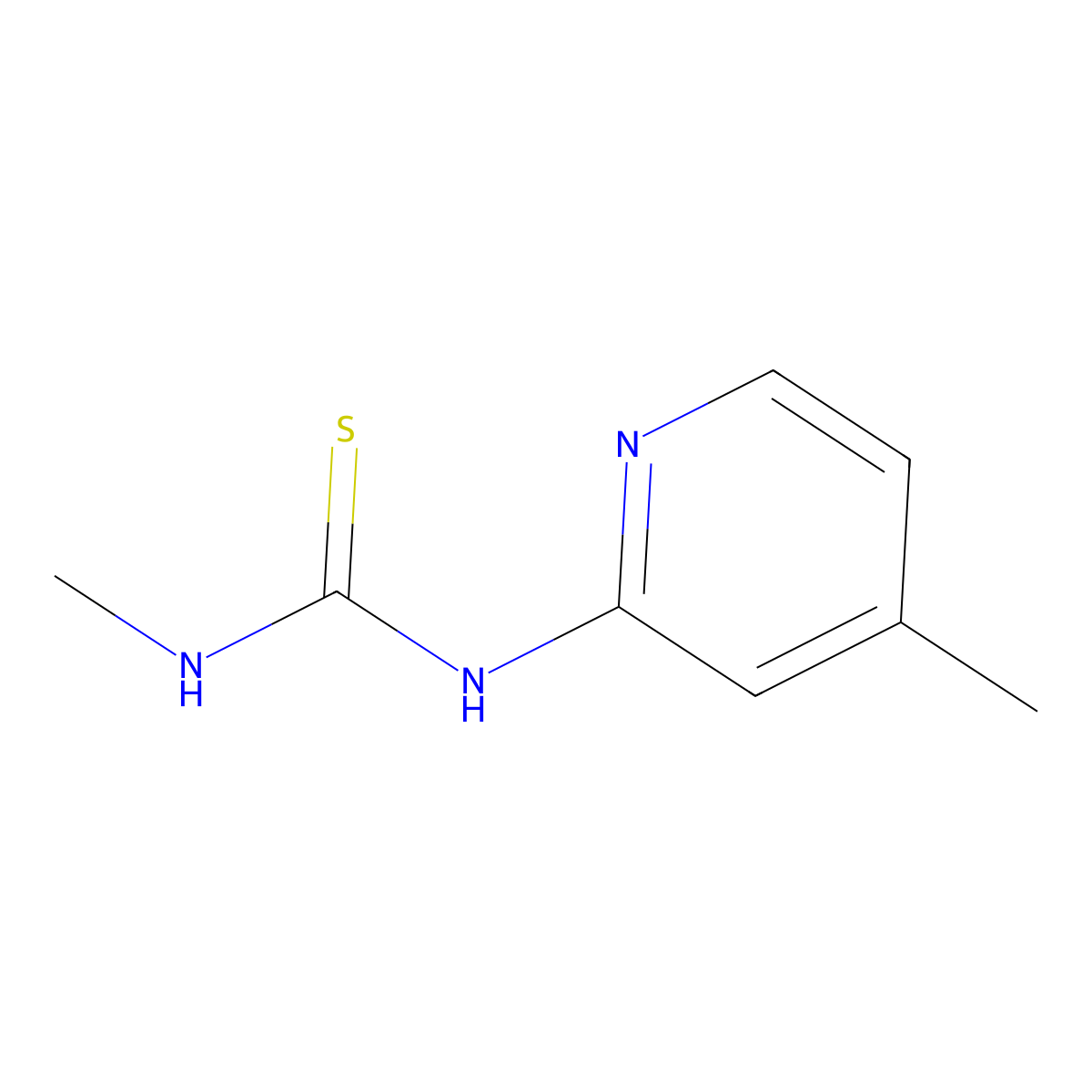 N-Methyl-N'-(4-methylpyridin-2-yl)thiourea molecular structure, CAS 66713-60-8