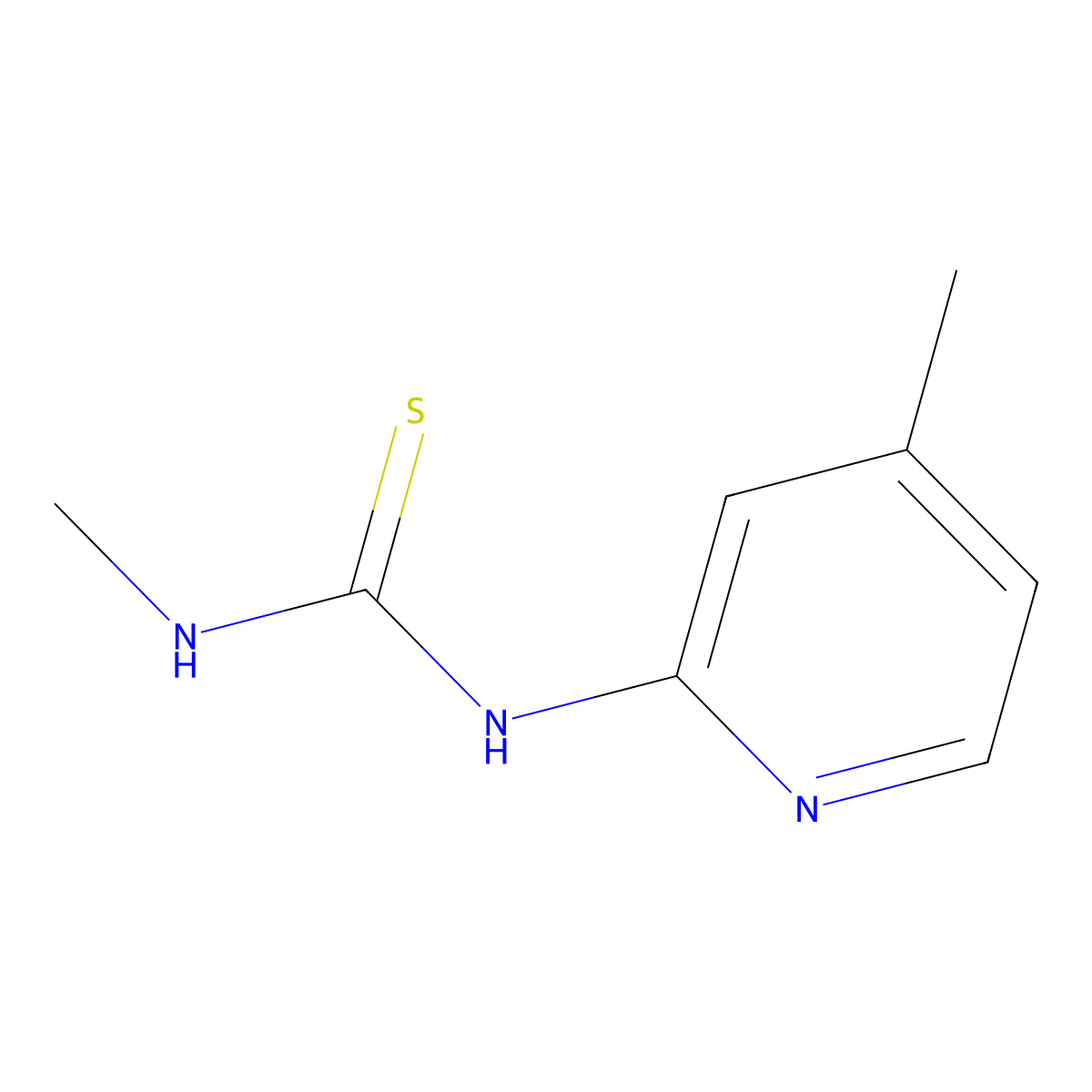 N-Methyl-N'-(4-methylpyridin-2-yl)thiourea molecular structure, CAS 66713-60-8