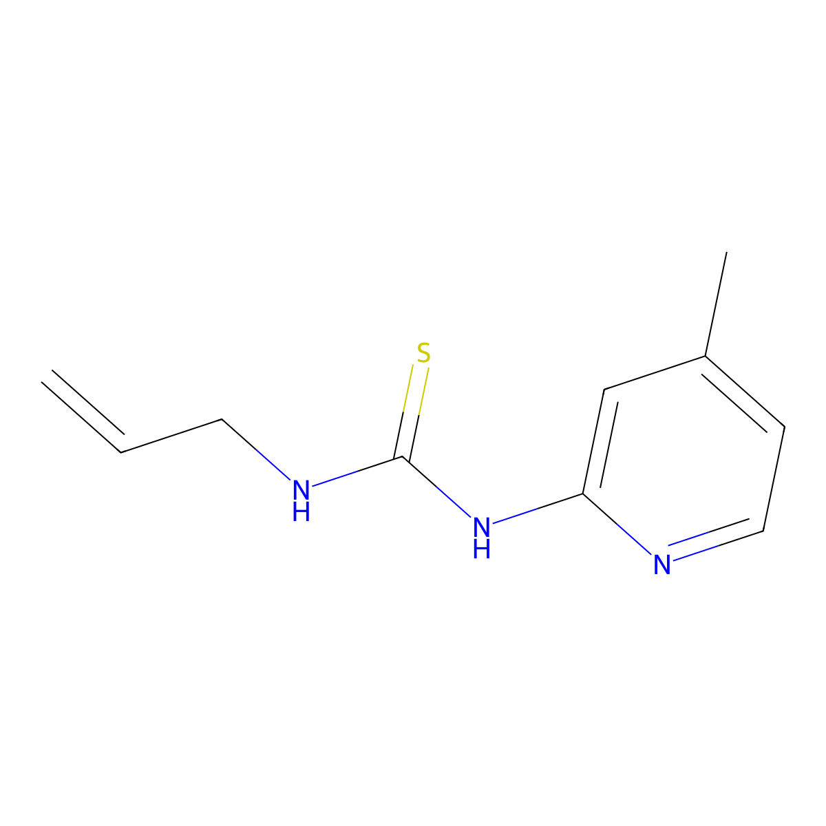1-(4-Methylpyridin-2-yl)-3-(prop-2-en-1-yl)thiourea molecular structure, CAS 66713-62-0