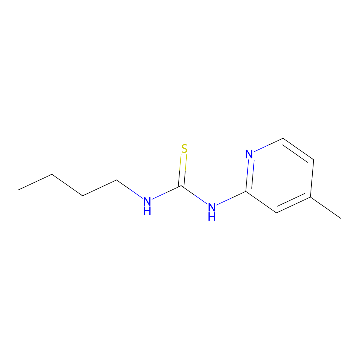 1-Butyl-3-(4-methylpyridin-2-yl)thiourea molecular structure, CAS 66713-63-1