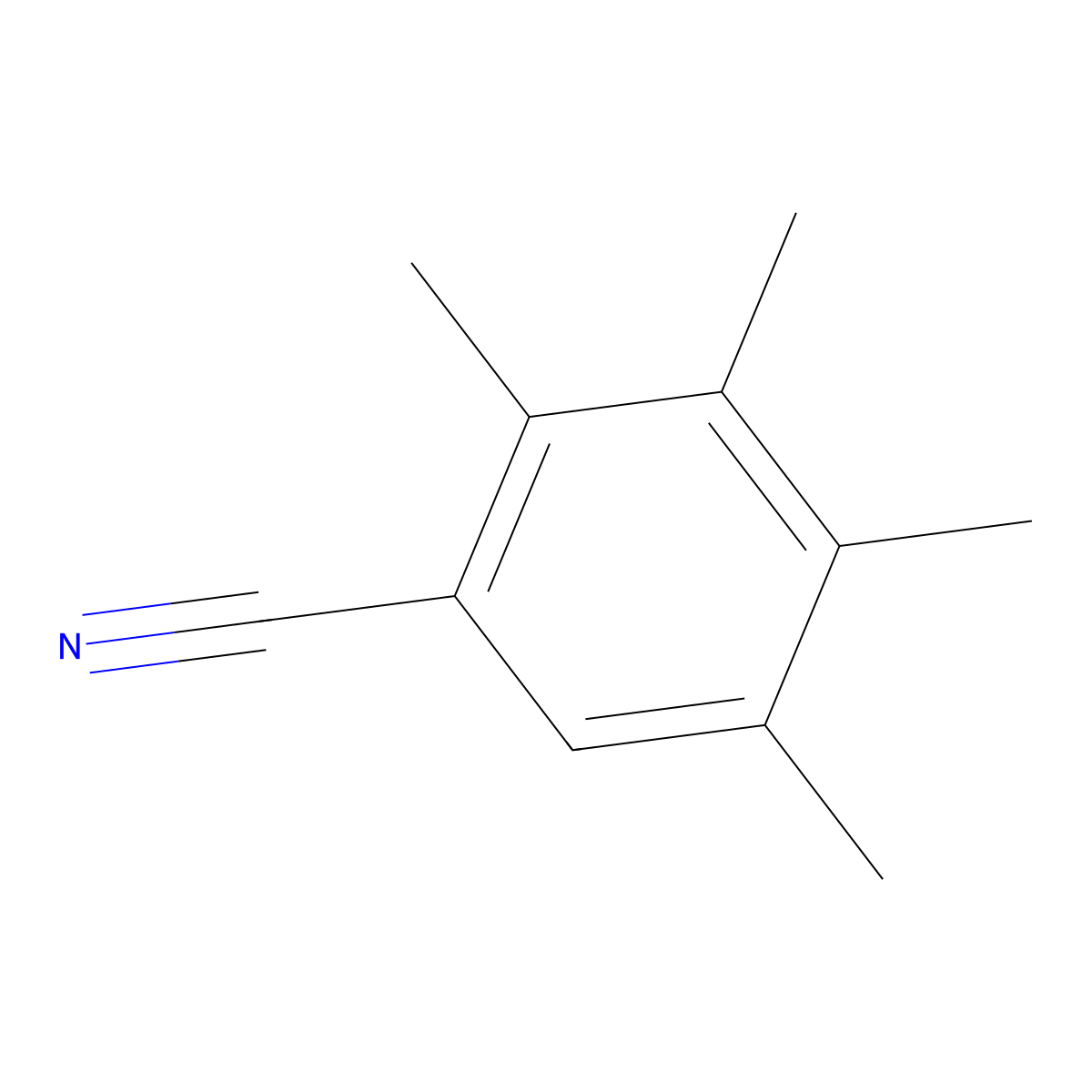 2,3,4,5-Tetramethylbenzonitrile molecular structure, CAS 66715-06-8