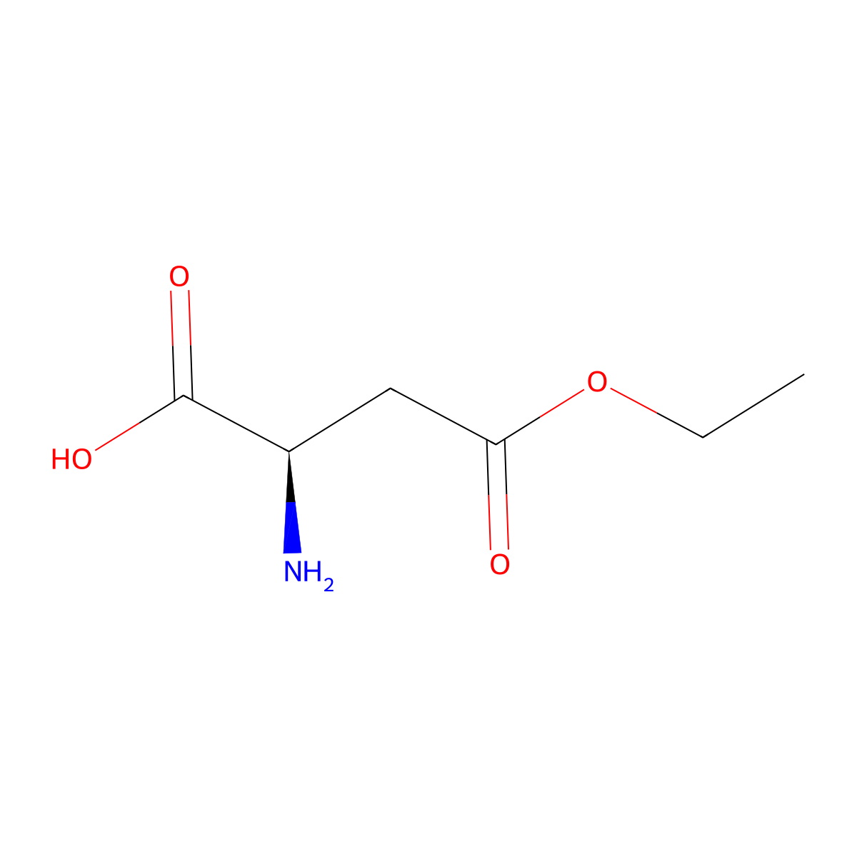 (2R)-2-amino-4-ethoxy-4-oxobutanoic acid molecular structure, CAS 66717-69-9