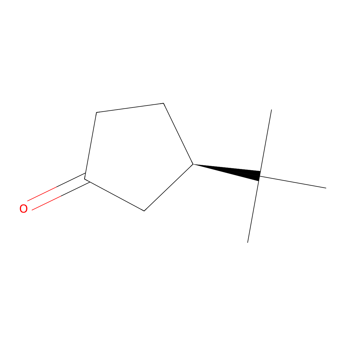 Cyclopentanone, 3-(1,1-dimethylethyl)-, (R)- molecular structure, CAS 6672-31-7