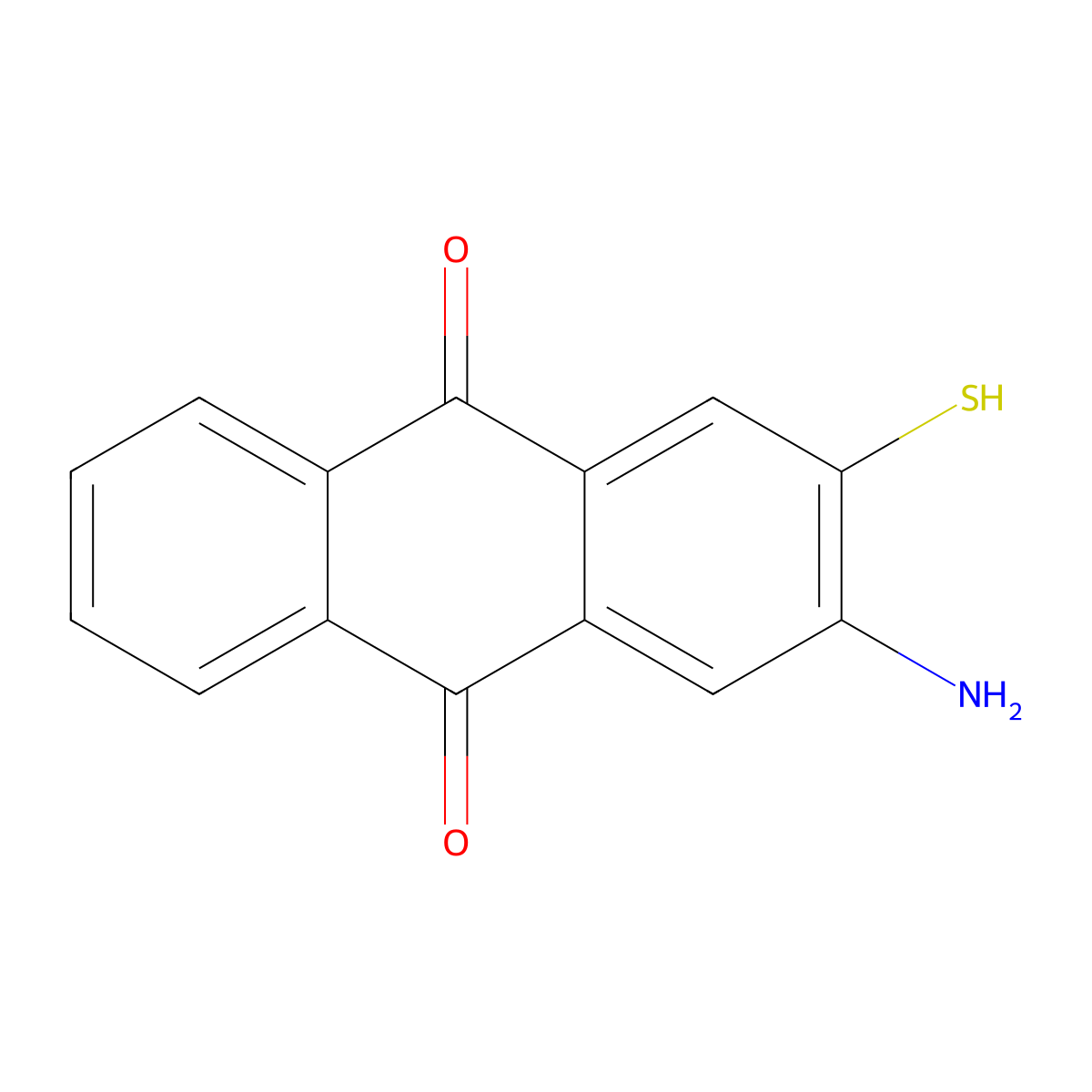 2-Amino-3-sulfanylanthracene-9,10-dione molecular structure, CAS 66720-71-6