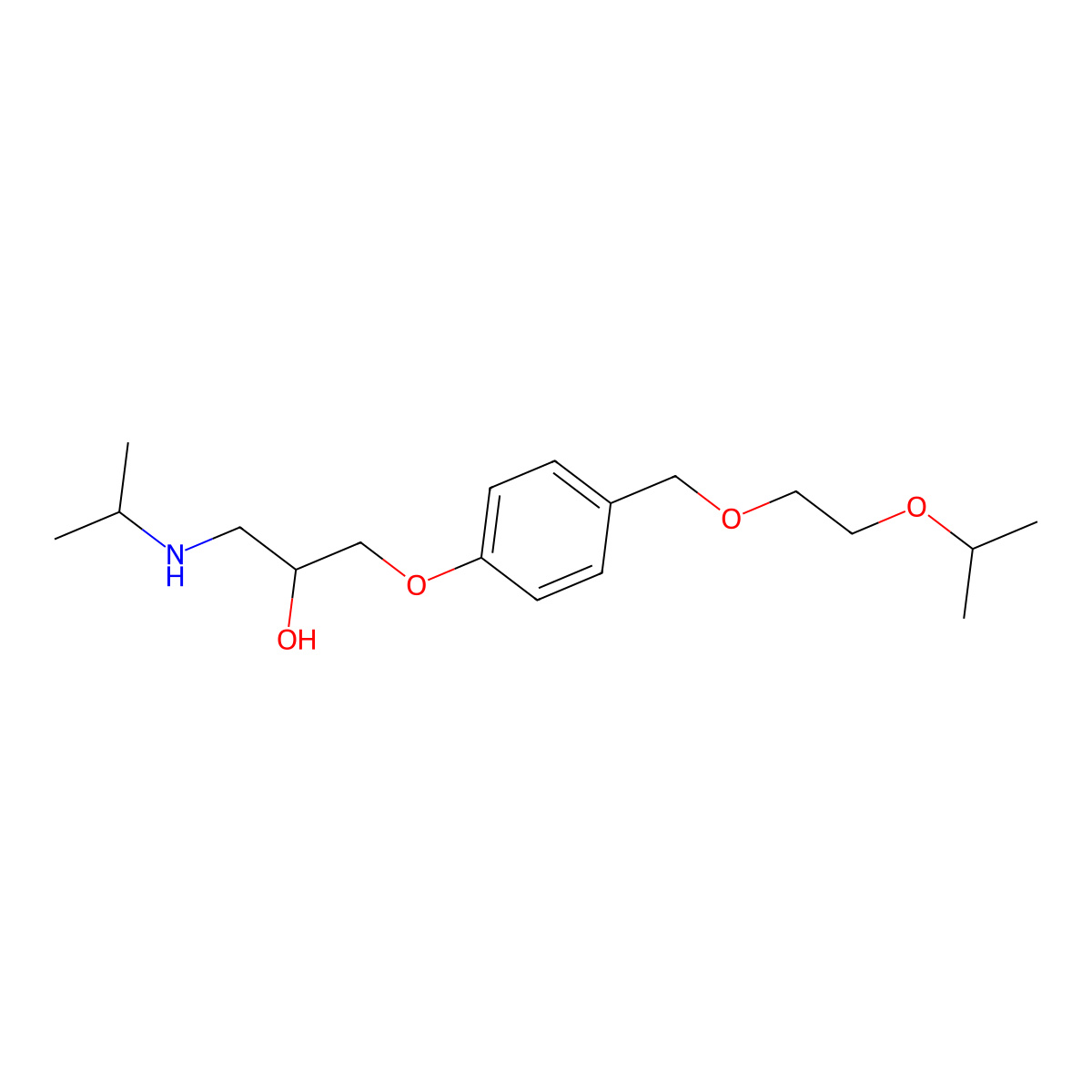 Bisoprolol molecular structure, CAS 66722-44-9