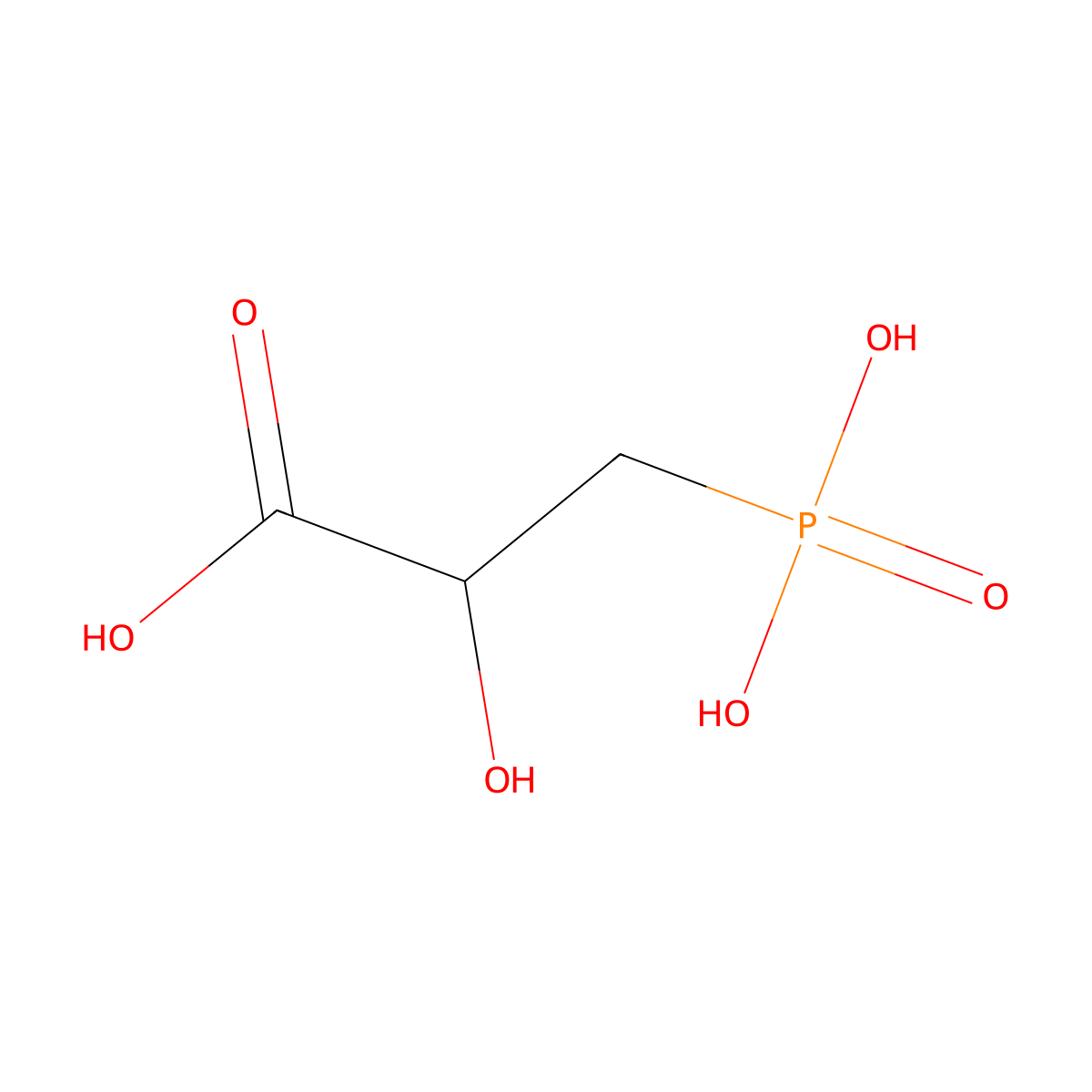 2-Hydroxy-3-phosphonopropanoic acid molecular structure, CAS 66723-18-0