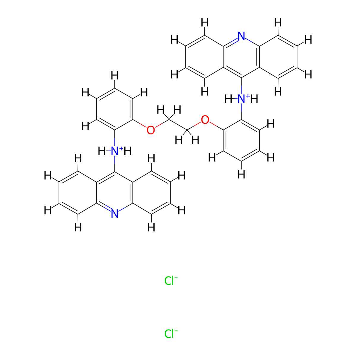 9,9'-Ethylenedioxybis(o-phenyleneimino)bisacridine dihydrochloride molecular structure, CAS 66724-86-5