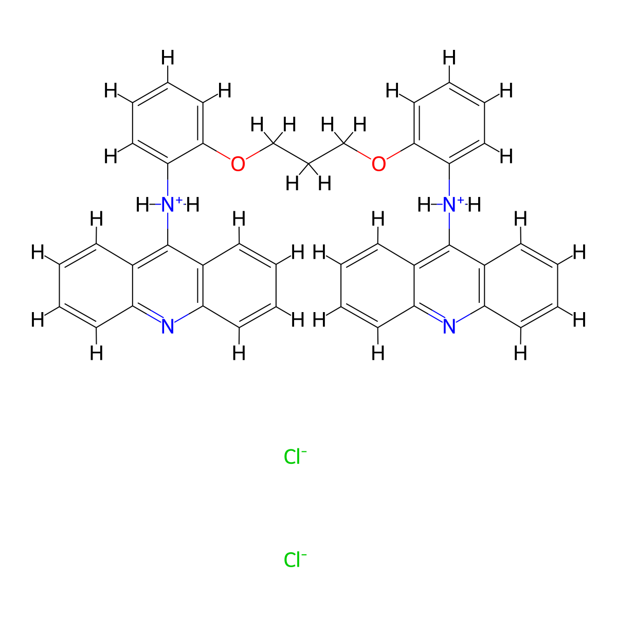 9,9'-Trimethylenedioxybis(o-phenyleneimino)bisacridine dihydrochloride molecular structure, CAS 66724-87-6