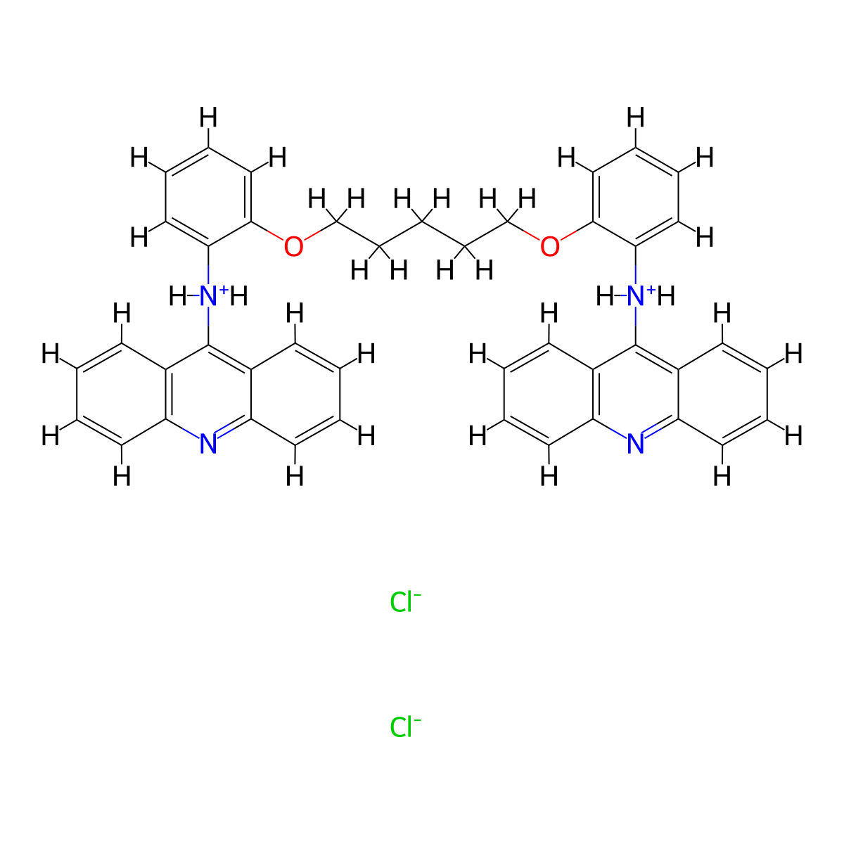 9,9'-Pentamethylenedioxybis(o-phenyleneimino)bisacridine dihydrochloride molecular structure, CAS 66724-89-8