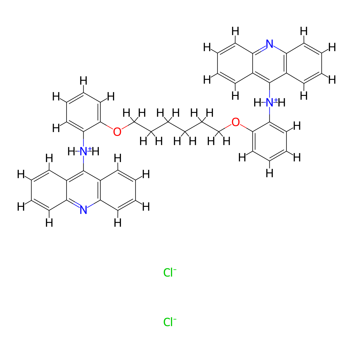 9,9'-Hexamethylenedioxybis(o-phenyleneimino)bisacridine dihydrochloride molecular structure, CAS 66724-90-1